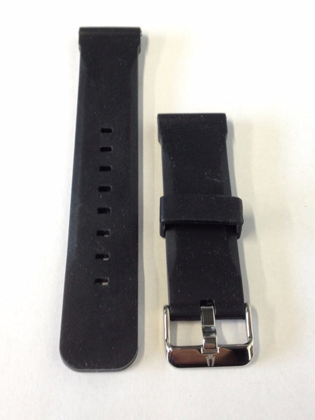 Bulova 98B127 Black Rubber Band S S Silver Buckle Watch Band Replaceme Exact Time Corp