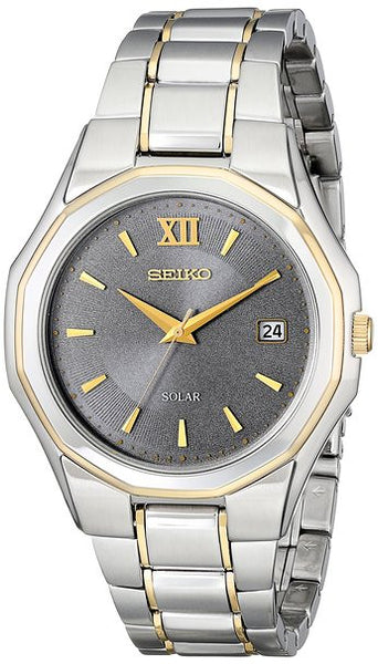 Seiko Men s SNE166 Classic Solar Powered Two Tone Stainless Steel Watc Exact Time Corp