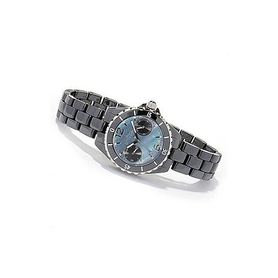 Invicta Women's 0301 Ceramic Blue Mother-Of-Pearl Black Ceramic Watch