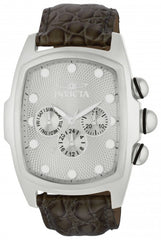 Invicta Men's 0067 Lupah Silver Textured Dial Olive Green Strap Watch