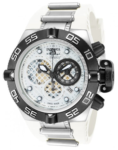 Invicta Men's 11505 Subaqua Noma IV Chronograph Silver Dial White Polyurethane Watch