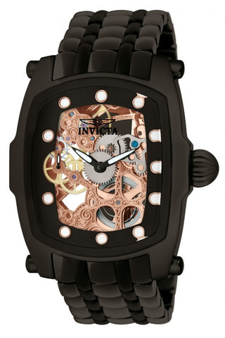 Invicta Men's 11557 Lupah Stainless Steel Case & Bracelet Rose Gold-Tone Skeleton Dial Watch