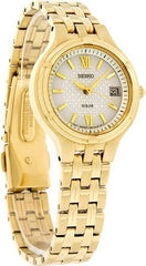 Seiko Women's SUT018 White Dial Gold-Tone Stainless Steel Watch