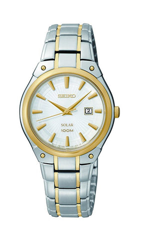 Seiko Women's SUT128 Dress Solar Analog Display Japanese Quartz Two Tone Watch