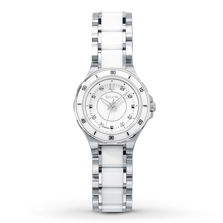 Bulova ceramic hot sale women's watch