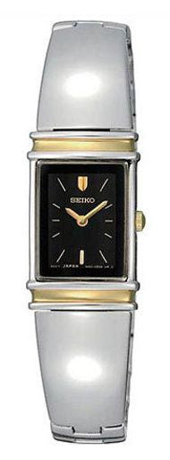 Seiko Women's SUJG10 Jewelry Two-Tone Black Dial Bangle Watch