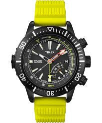 Timex Men's T2N958 Intelligent Quartz Adventure Series Depth Gauge Yellow Resin Strap Watch