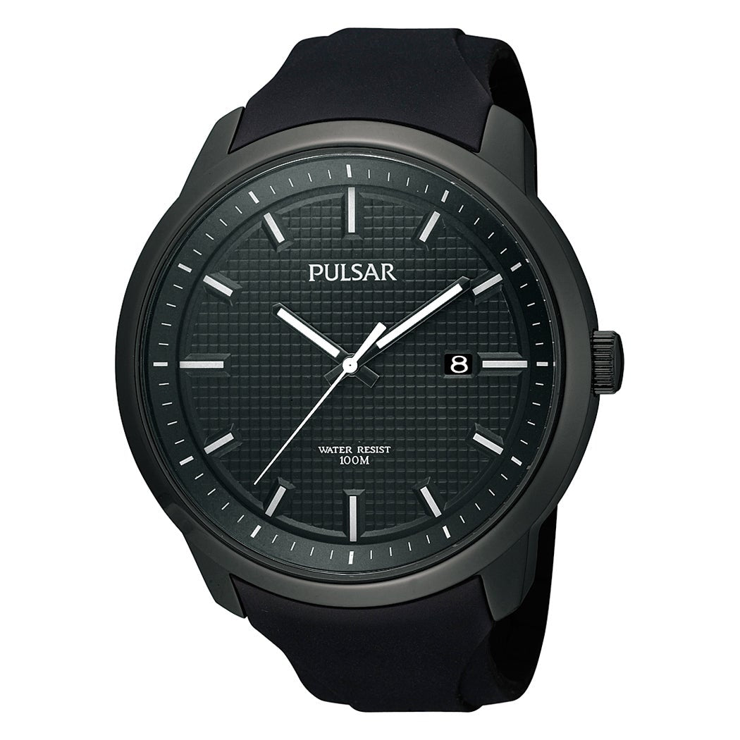 Pulsar Men's PS9099 Black Finish Rubber Band Watch