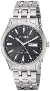 Pulsar  PXN159 quartz stainless steel watch dress, Color: silver-toned