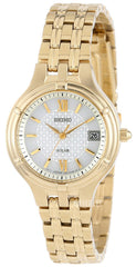 Seiko Women's SUT018 White Dial Gold-Tone Stainless Steel Watch